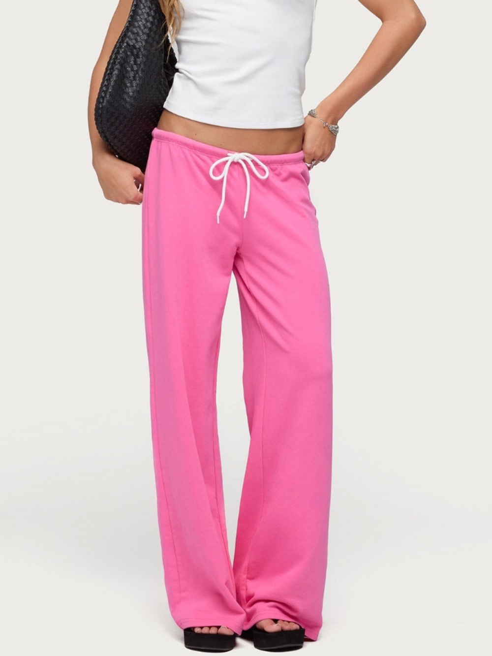 Hot Pink Wide Leg Sweatpants Joggers Size XL NWT Y2K Lounge Pants